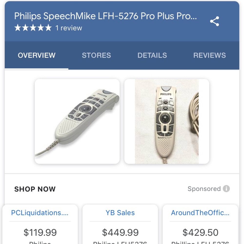 Philips Speech Mike Pro Plus Voice Dictation $450
